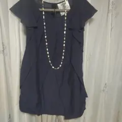 L'Sully ネイビー フリルノースリーブ