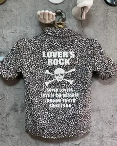 スーラバ super lovers 豹柄 スカル シャツ グレー 黒 ブラック