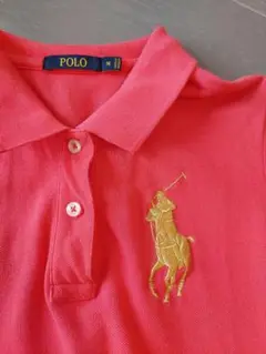 ビックロゴ POLO 濃いピンク Mサイズ ドレス型ポロシャツ