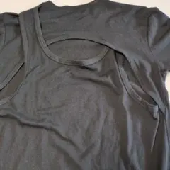 Re:EDIT バックオープン ブラックTシャツ
