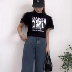 FLASH BLUE フラッシュブルー　non yuki バンドTシャツ　レース