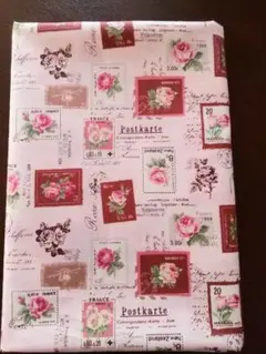 yuwa薔薇、切手柄 薄ピンク系 110cm×90㎝