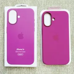 「新品未使用」 iPhone 16 シリコンケース フューシャ