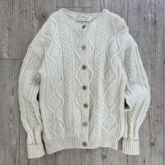 【古着】blarney アランニットカーディガン　M
