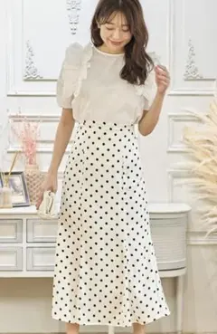 tocco closet トッコクローゼットドット柄ベーシックマーメイドスカート