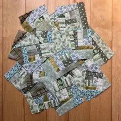 キルトトップ　クレージーキルト　あわいグリーン