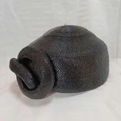 Dubyトーク帽 ブラック 黒 ストロー わっかの飾り付