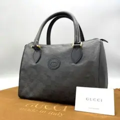 ✨極美品✨GUCCI ハンドバッグ マイクロGG PVC レザー ブラック