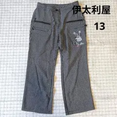 希少！伊太利屋　豹デザインのチェック柄カジュアルパンツ