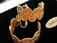 レトロ イヤリング 編み込み風 中古