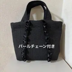 ヌビバック 黒 ショルダー付き トートバッグ ハンドメイド Dカン 内ポケット