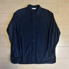 STILL BY HAND コットンキュプラ イージーフィットシャツ　ネイビー
