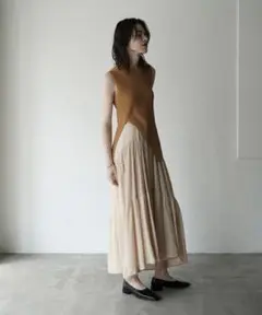 【CLANE】CURVE LINE TIERED SKIRT ティアードスカート