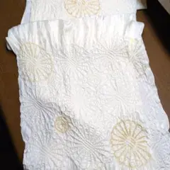 刺繍入りホワイト帯揚げ