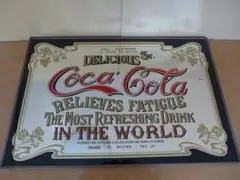 時代物 Coca-Cola コカ・コーラ 鏡式 広告看板 非売品 レトロ