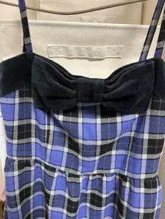 セシルマクビー　キャミ　キャミワンピース　青黒チェック