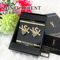 ほぼ未使用♡希少レア イヴサンローラン YSLロゴ イヤリング ラインストーン