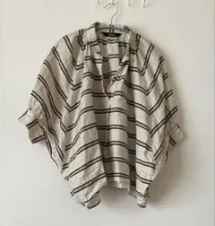 Squadyスカディーリネン麻ブレンドスキッパーシャツブラウス