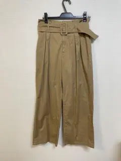 【Ray beams】ベージュ ベルト付き ワイドレッグチノパン