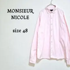 ムッシュニコル【NICOLE】ピンク 長袖シャツ ワイシャツ 48