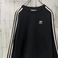adidas Originals 3ストライプ スウェット トレーナー 黒