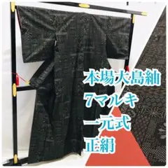 o-059 本場大島紬 正絹 一元式 7マルキ 15