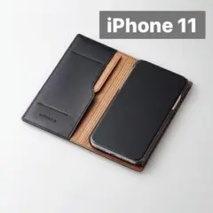 新品未開封 iPhone 11 手帳型 ケース ソフト レザー ネロ A16