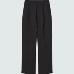 未使用　UNIQLO ユニクロ　リネンブレンドタックワイドパンツ　ブラック　M