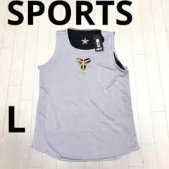 ゆ161★①新品 SPORTS コービープリント タンクトップ メッシュ グレー