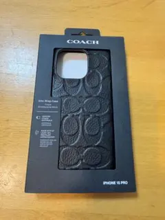 COACH iPhone 15 Pro レザーケース ブラック