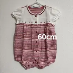 familiar ストライプ柄ロンパース 60 半袖