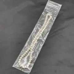 ネックレス パール 約7mm粒 シルバー フラワー バラ 真珠 全長約43cm
