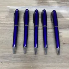 【新品】ボールペン 5本セット ブルー