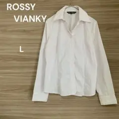 ROSSY VIANKY【L】 ライトピンク　シャツ フリル　綿混