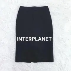 インタープラネット アンゴラブレンドタイトスカート ブラック S オフィスコーデ