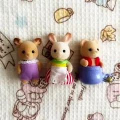 シルバニアファミリー♡シカ・うさぎ・クマの赤ちゃん　3体セット