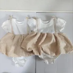 【2着セット】ロンパース ベージュ 70