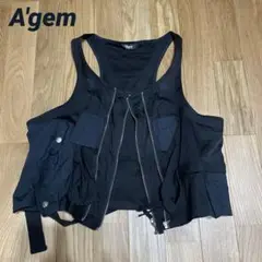 ●美品● A'gem Y2K 平成レトロ ギミック ダブルジップ ベスト