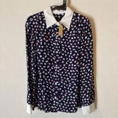 A.P.C.×Vanessa Seward 花柄シルクシャツ 白襟 34