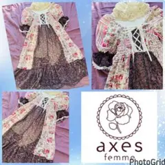アクシーズファム★美品★裾あげドレープ2WAYデザイン★パッチワークワンピース