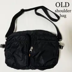 OLD マルチポケット デザインショルダーバッグ ブラック 平成レトロ