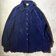 L.L.Beanエルエルビーン コーデュロイシャツ ネイビー 太畝 長袖 2XL