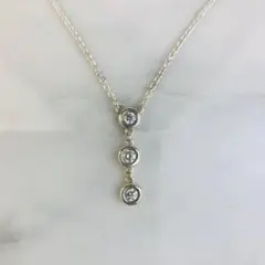 美品★ティファニー・エルサ ペレッティ 3連ダイヤモンド ドロップ ペンダント