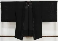 骨董品 着物 羽織 薩摩透かし織り 黒羽織