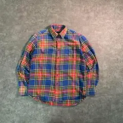 7BS1【LANDS’S END】フランネルチェックシャツ　古着