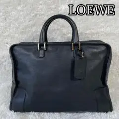 LOEWE アマソナ ハンドバッグ レザー アナグラム ロゴ型押し ブラック