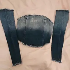 SHEIN グラデーションデニム ベアトップ