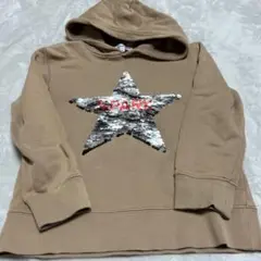 GLOBAL WORK ベージュ スパンコール パーカー M