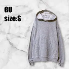 【ジーユー】GU フードパーカー プルパーカー 杢グレーカンガルーポケット 美品
