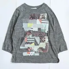 H.A.K ハク プリント七分袖Tシャツ グレー